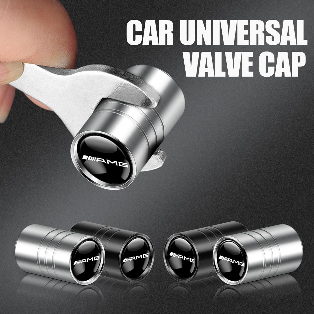 4Pcs Metal Wheel Tire Valve Caps for Mercedes Benz AMG W108 W124 W126 W140 W168 W169 W176 W177 W190 W201 W202 - Automotive Acces