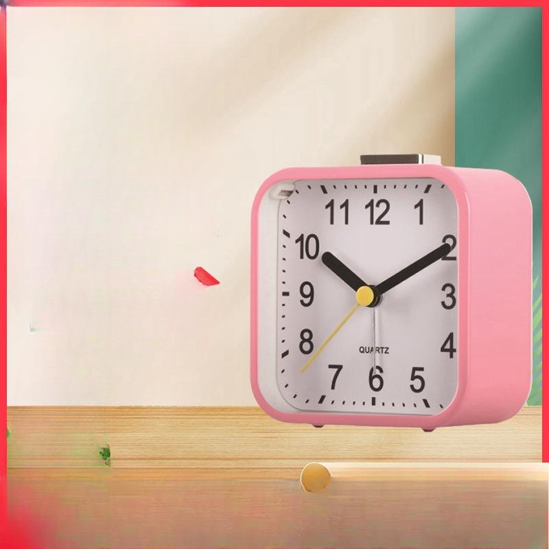 Creative Square Small Table Clock Fashionable Silent Bedside Clock Classic Simple Bedroom Alarm Clock Multifunctional