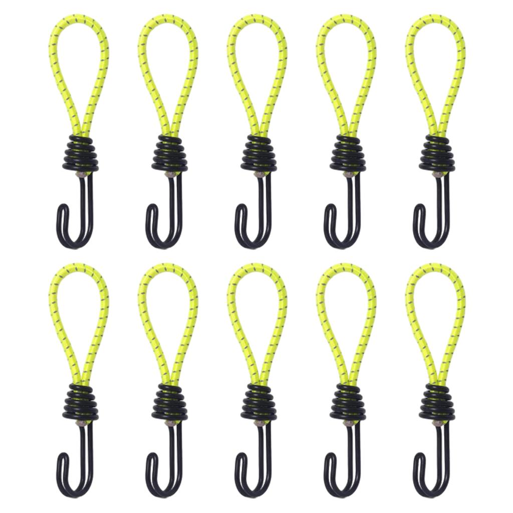 Bungee Cords with Hook Elastic Bungee Metal Shock Cord Hook Bungee Elastic Cord for Securing Camping Tarp Luggage Tent