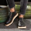 Fashion Cow Leather Men Ankle Boots Lace Up Handmade Plush Warm Winter Boots Custom Casual Boots Rubber Winter Shoes Men Cotton Shoes
