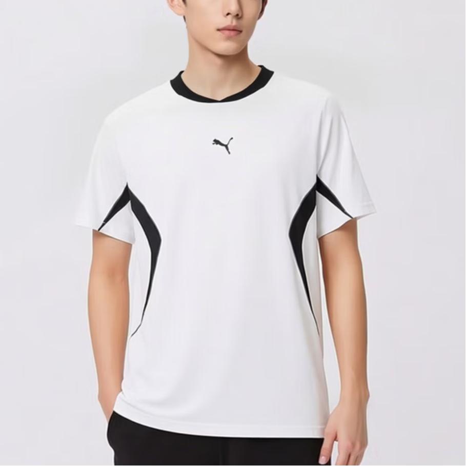 Puma Однотонная мужская футболка с круглым вырезом, regular fit, топ 696167-02