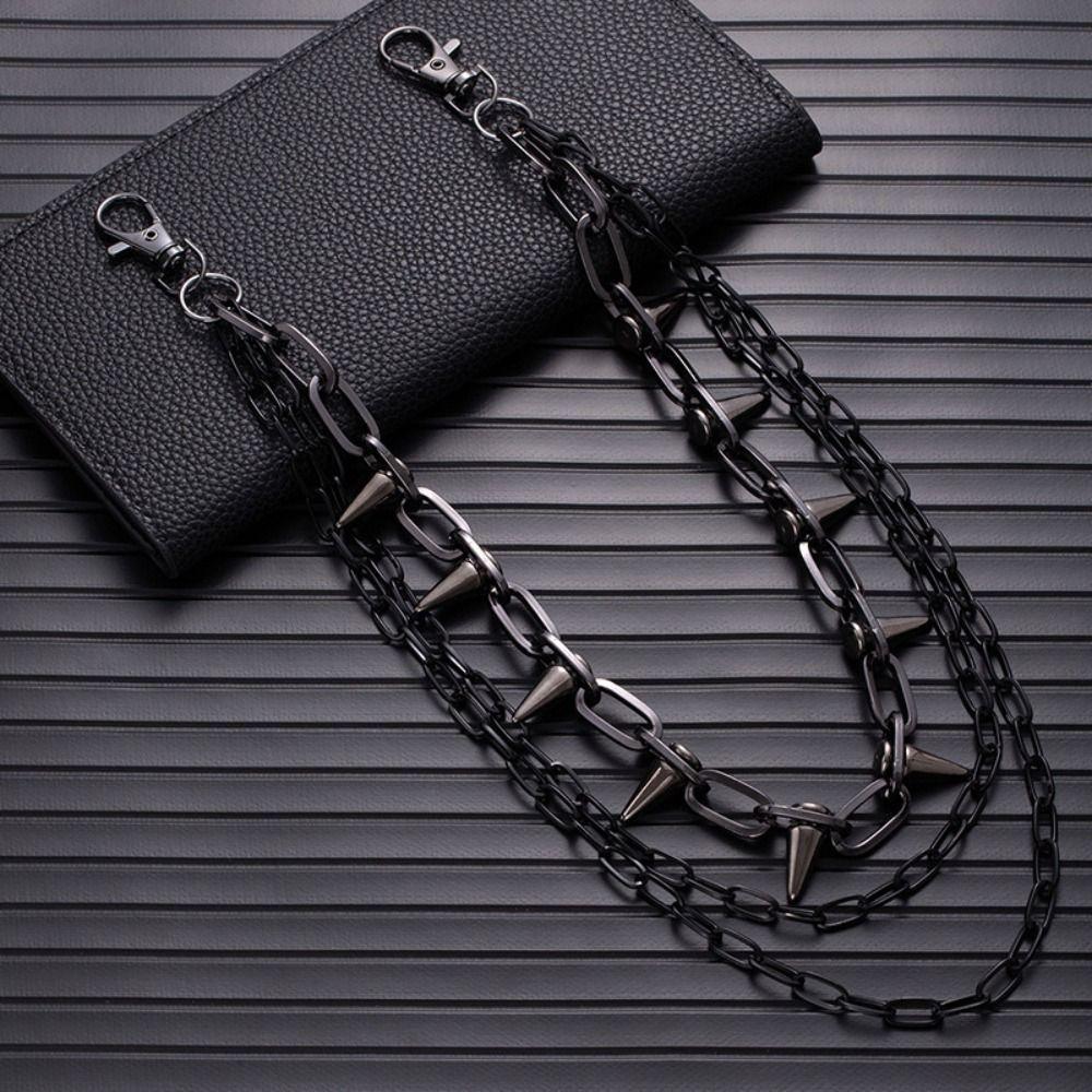 Double-layer Metal Waist Chain Studded Punk Belt Chain Personality Rivet Studded Pants Chain Steet