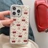 Ins бант вишня для iPhone apple 17pro чехол для мобильного телефона 15 гальваническое покрытие 16 конденсация воды 13 любовь 14 жесткий