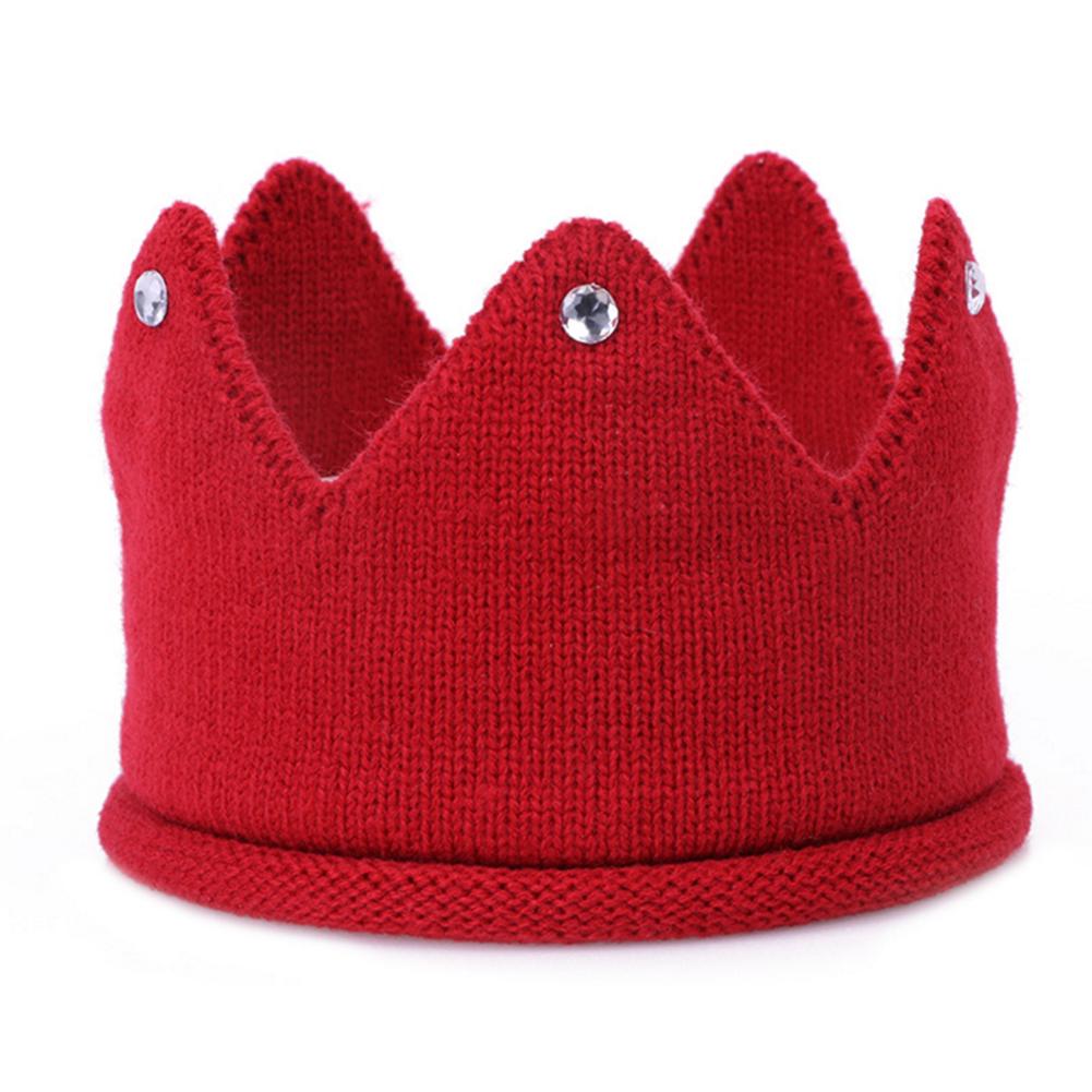 Cute Creative  Boy Girl Crown Hat Warm Soft Knit Crochet Head Cap Stylish Multicolor Christmas Gift