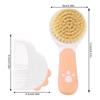 Baby Scalp Cradle Cap Comb Brush Set with Nylon Bath Massage Brush for Newborn and Infant
