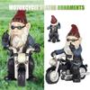 Outdoor Garden Gnome Ornament Dwarf Resin Stone Funny Elf Motorcycle Statue New
