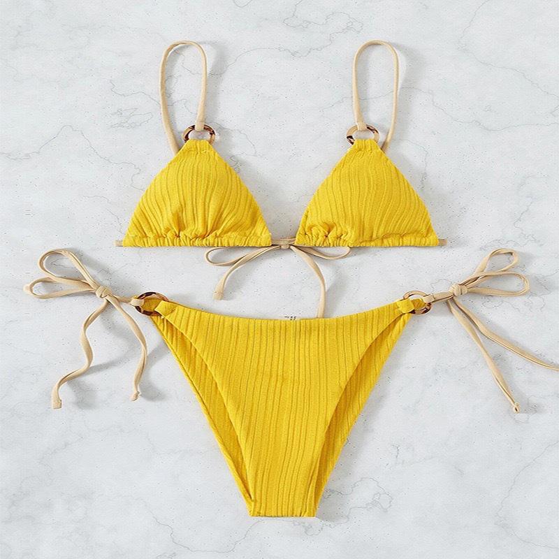 European & American Women's Sexy Lace-Up Bikini - Hot-Selling Two-Piece Swimwear for Beach Vacation
