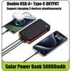 50000mAH Solar Power Bank Folding Solar Panels 5V 2A USB Output Portable Outdoor Camping Sun Power For IPhone Android