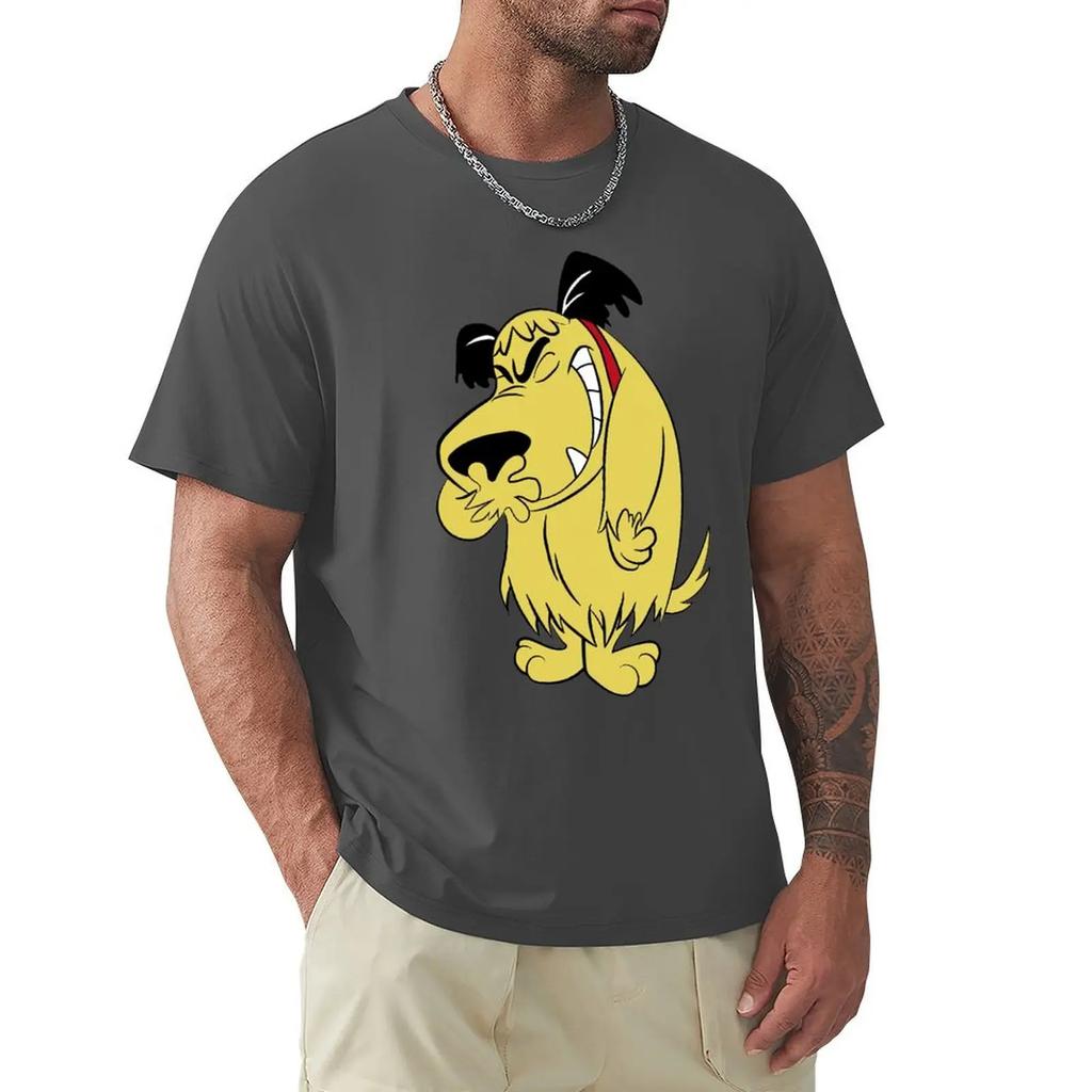 Футболка Laughing Muttley Funny Dog Футболка Harajuku с коротким рукавом 100% хлопок Графика Футболка Топы