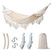 Double Macrame Hammock Two Person Swing Bed  for Beach Yard Bedroom Patio