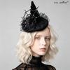 Spire Spider Web Diamond Wizard Hat Lace Flowers Stage Accessories Halloween Party FJ--