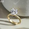Кольцо Effie Queen из серебра S925 с 14-каратным золотом, с цирконием огранки «сердце» 1/2/3/4 карата, романтическое украшение для женщин, мужчин, пары, подарок на День святого Валентина LZR40