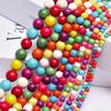 4/6/8/10/12mm Mixed Color For Jewelry Making Natural Stone Round Necklace Handmade DIY Material Bracelet Loose Beads Turquoise Random Color  Jewelry
