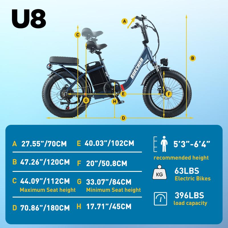 BURCHDA Электровелосипед для взрослых- U8 1000 Вт, литиевая батарея 48 В 31,5 Ач, фэтбайк 4.0, снегозащищенный, вседорожный, модель 2025 года, для взрослых