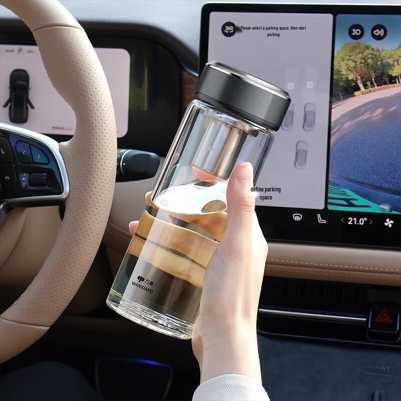 WANXIANG Portable Borosilicate Glass Tea Infuser Bottle