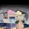 Car Sun Visor Organizer Storage Travel Document Holder With Multi-Pocket PU Leather Cards Receipts Pouch With Zip