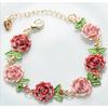 Accessories: Rose Flower Bracelet and Necklace. Retro Alloy Ethnic Style Ornaments. Exaggerated Bracelet.