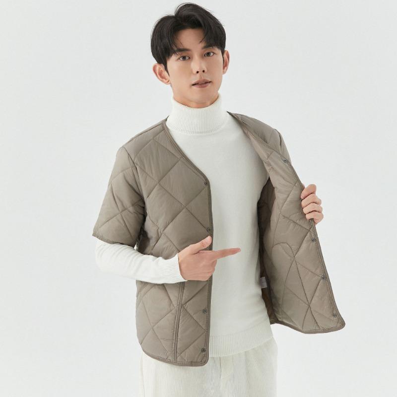 Новая зимняя мужская флисовая теплая домашняя одежда с коротким рукавом, мужская хлопковая стеганая одежда, топ 2455