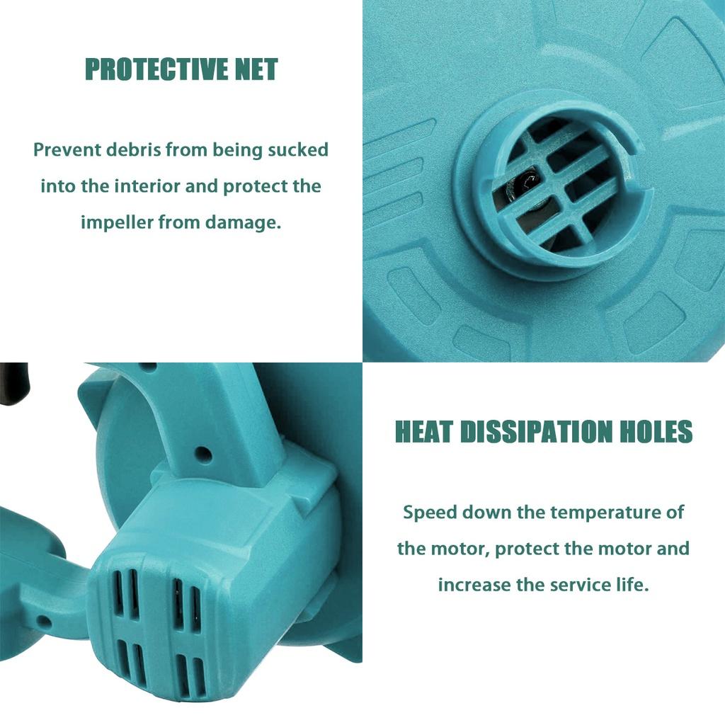 1600W Electric Air Blower 2 In 1 Blowing and Suction Leaf Blower Cordless Dust Cleaner Collector For Makita 18V Battery
