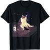 WESFY Сигаретный Котенка Смешной Курящий Кот Мем Глупый Мозговая Гниль Футболка