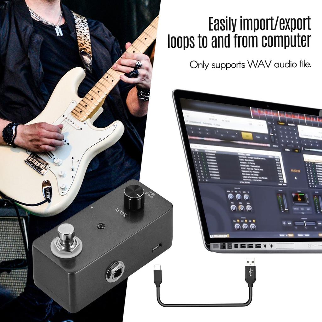 Мини педаль эффектов лупер для гитары, педаль лупер для баса, неограниченное количество наложений, 5 минут времени записи, с USB-интерфейсом