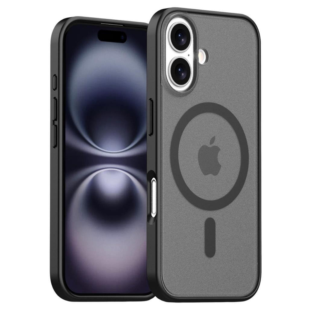 For iPhone 16 Case Compatible with MagSafe Skin Feel Frosted PC+TPU Phone Cover
