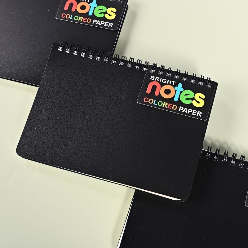 4 шт. Спиральная тетрадь 5 x 7 дюймов Тетрадь в клетку Обложка из майлара 7 ярких цветов Неоновая бумага в линию Блокнот для заметок