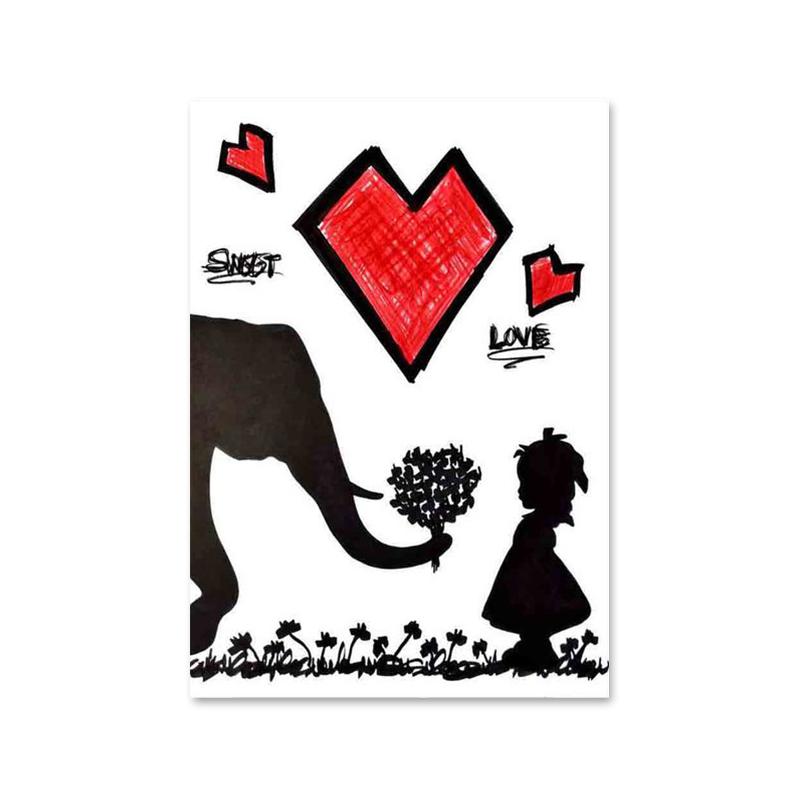 Граффити Бэнкси, красный воздушный шар, плакат, принты, абстрактные фигуры, картина на холсте, настенное искусство, картина для офиса, коридора, домашнего декора