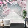 Photomural 3D Wallpaper Pink Jewelry Flowers Self-Adhesive Mural 315x210