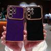 Suitable for Samsung S25edge Mobile Phone Case Electroplated Wave Large Window S24ultra Simple A55 Protective Case