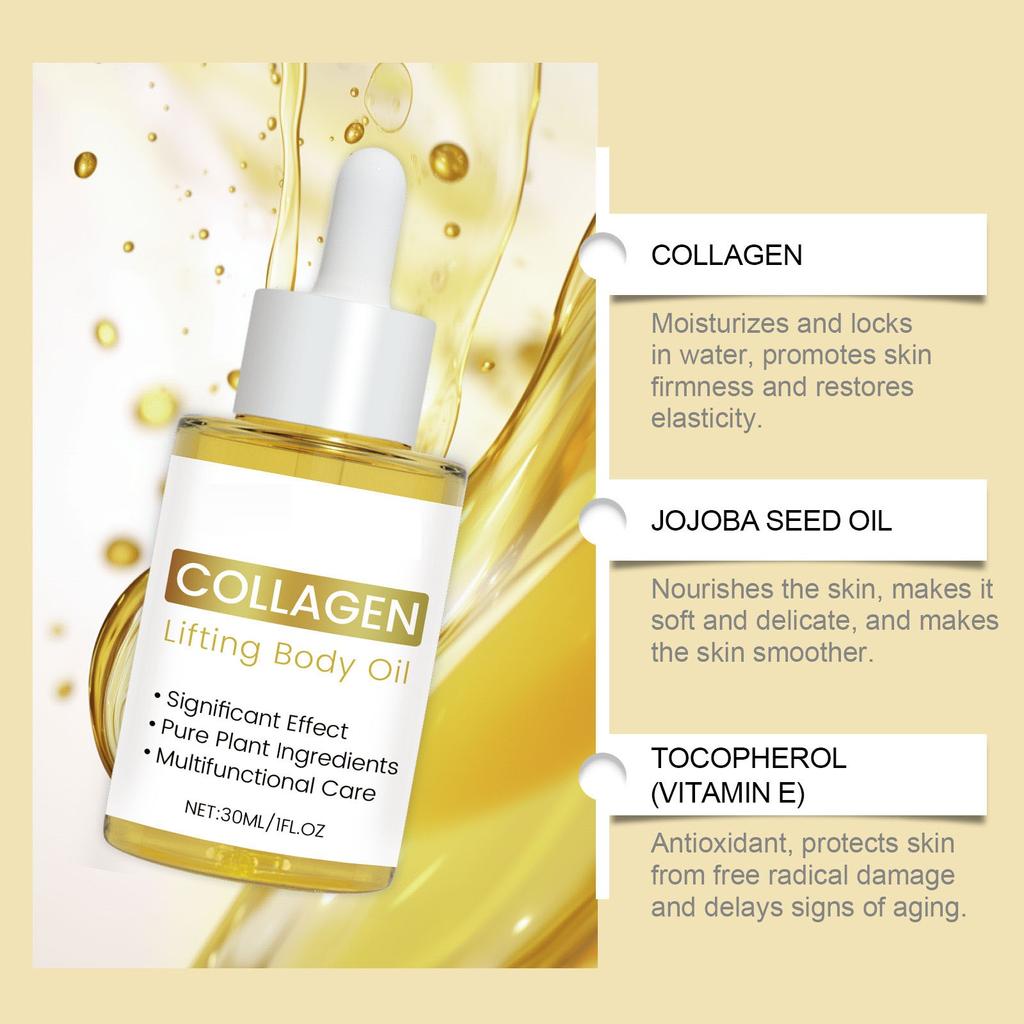 Collagen Lifting Body Oil,Cellulite Massage Collagen Oil, Collagen Firming Body Oil,Moisturizing Body Oil,Collagen Oil For Skin Firming.30ml
