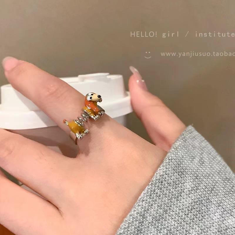 Милое детское кольцо с пандой, чувство дизайна, простой темперамент, нишевое, универсальное, сладкое, кольцо высокой ценности