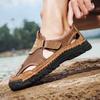 Летняя мужская повседневная обувь Кожаные сандалии Дышащая сетчатая обувь