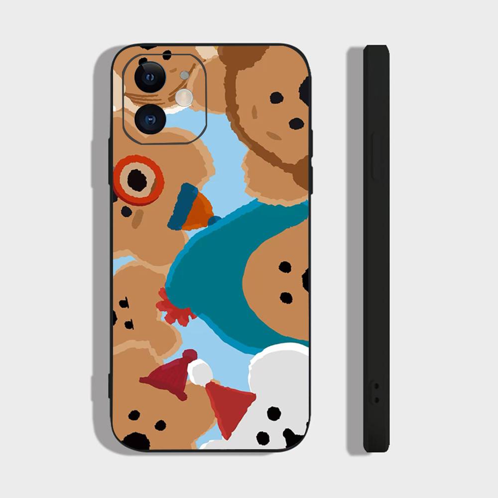 Cartoon Animation D-Dinotaeng Phone Case For IPhone 17 Air 16 15 14 13 Pro Max 11 12 Black Silicone Cover