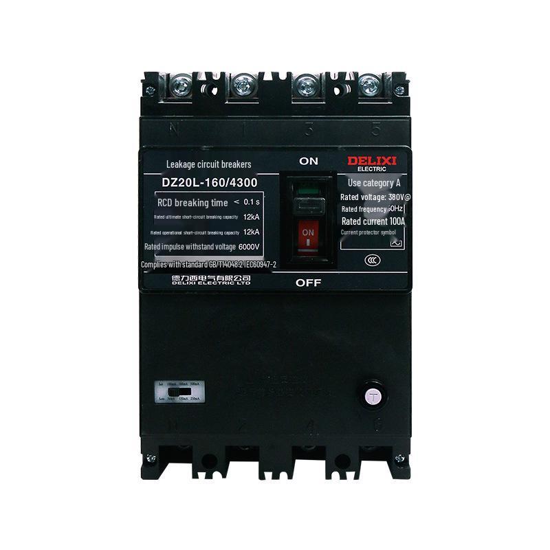 DELIXI DZ20L-250A/4300 Устройство защитного отключения (УЗО) - Пластиковый корпус Воздушный выключатель