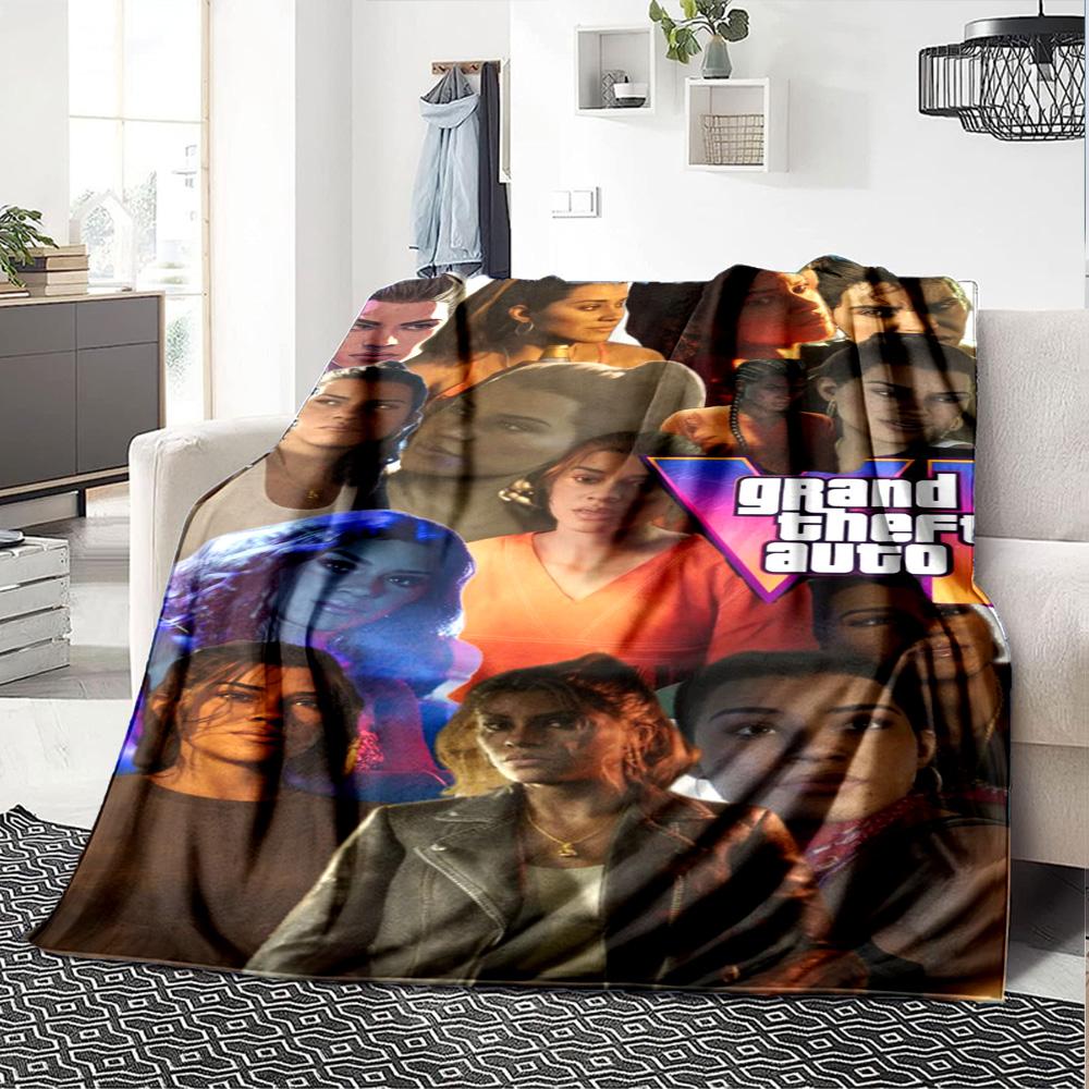 Grand Theft Auto Blanket Comfortable Great for Sofa Livingroom Bedding for All Seasons Modern Unique Gift for Family and Friends Camping