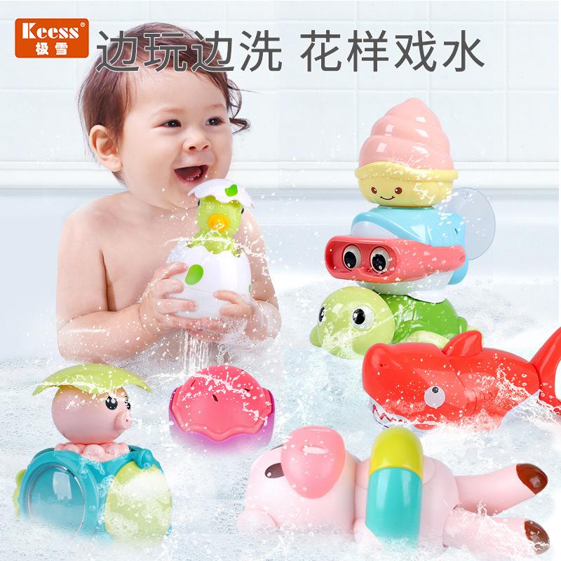 Водные игрушки для малышей, игрушка для ванной в виде акулы с помпой, заводная игрушка-плавающий поросенок, подарок