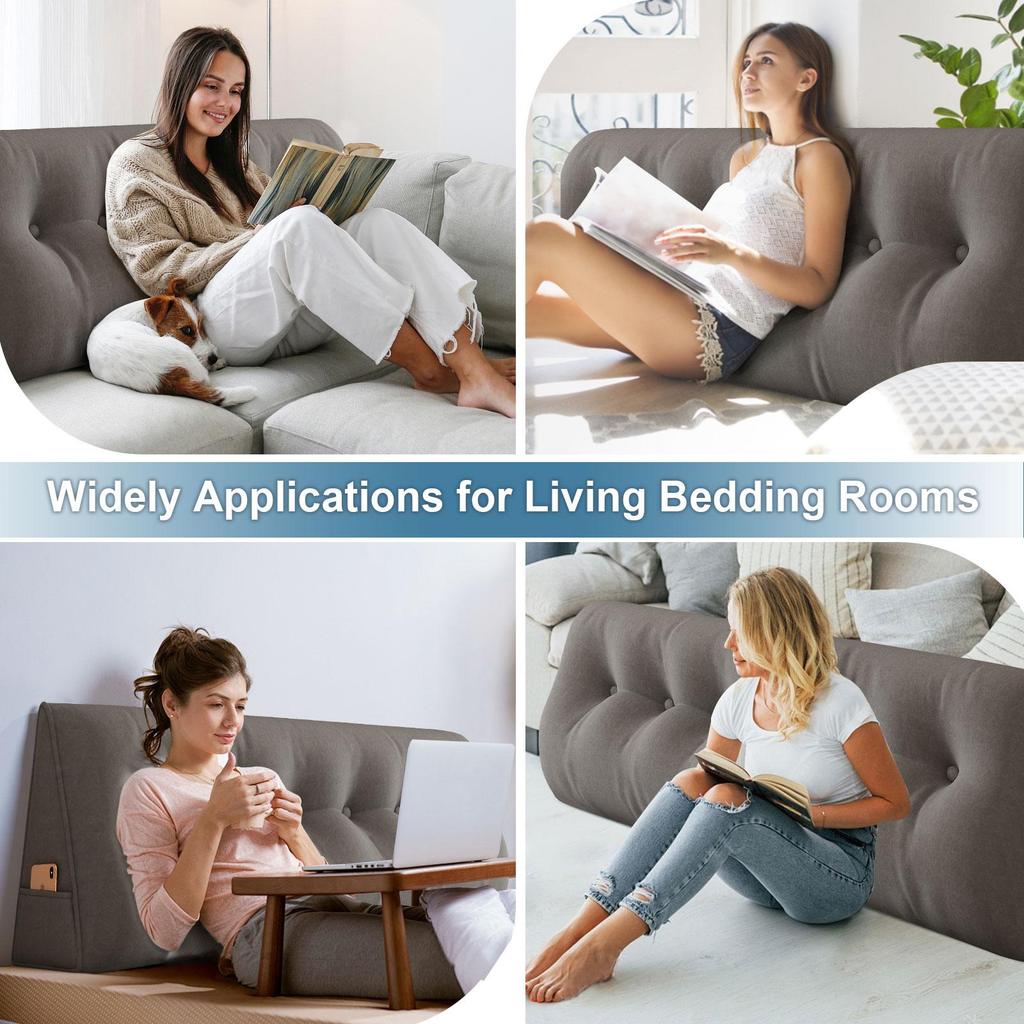 Подушка-клин для изголовья, подушка-валик для изголовья со съемным чехлом, подушки для тахты, двухъярусной кровати для сидения, чтения или работы в постели