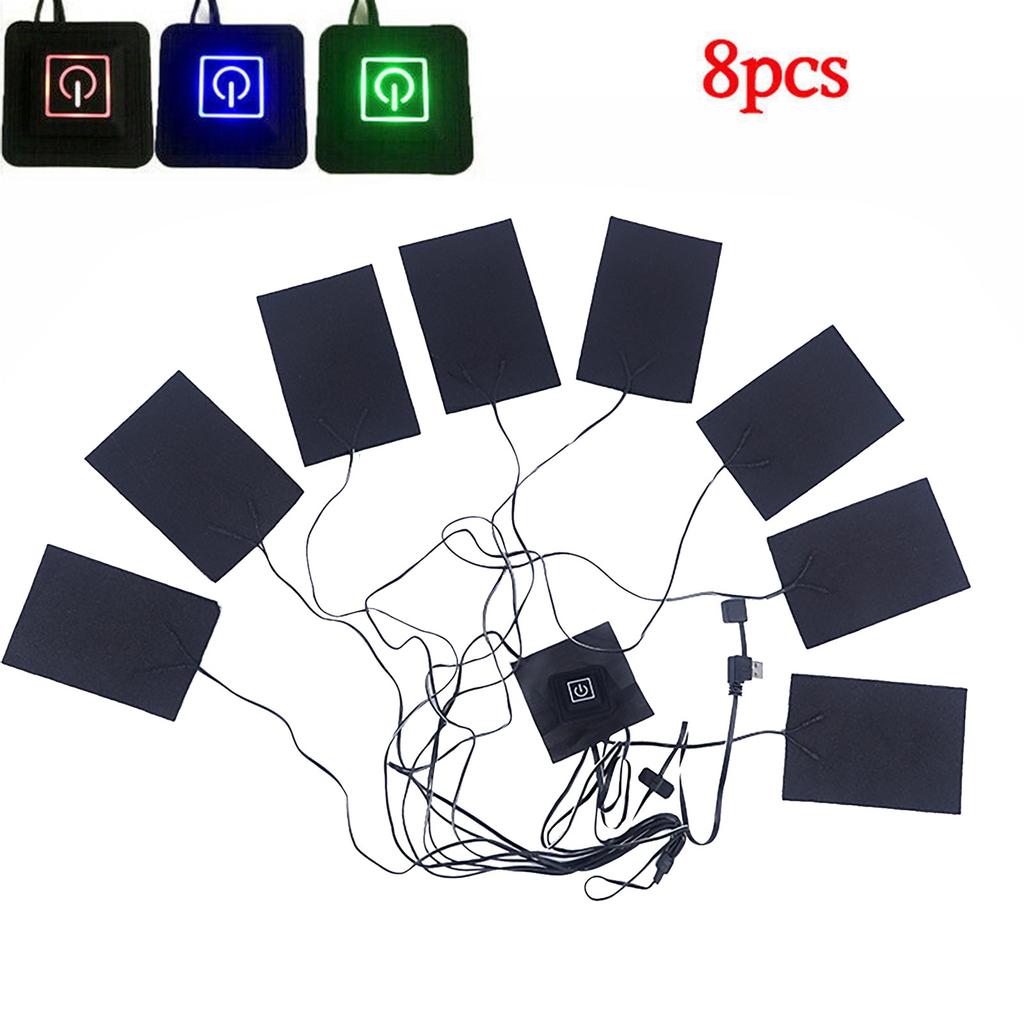 8in1 Electric Vest Heater Warm Cloth Jacket - USB Thermal Heated Pad Body Warmer