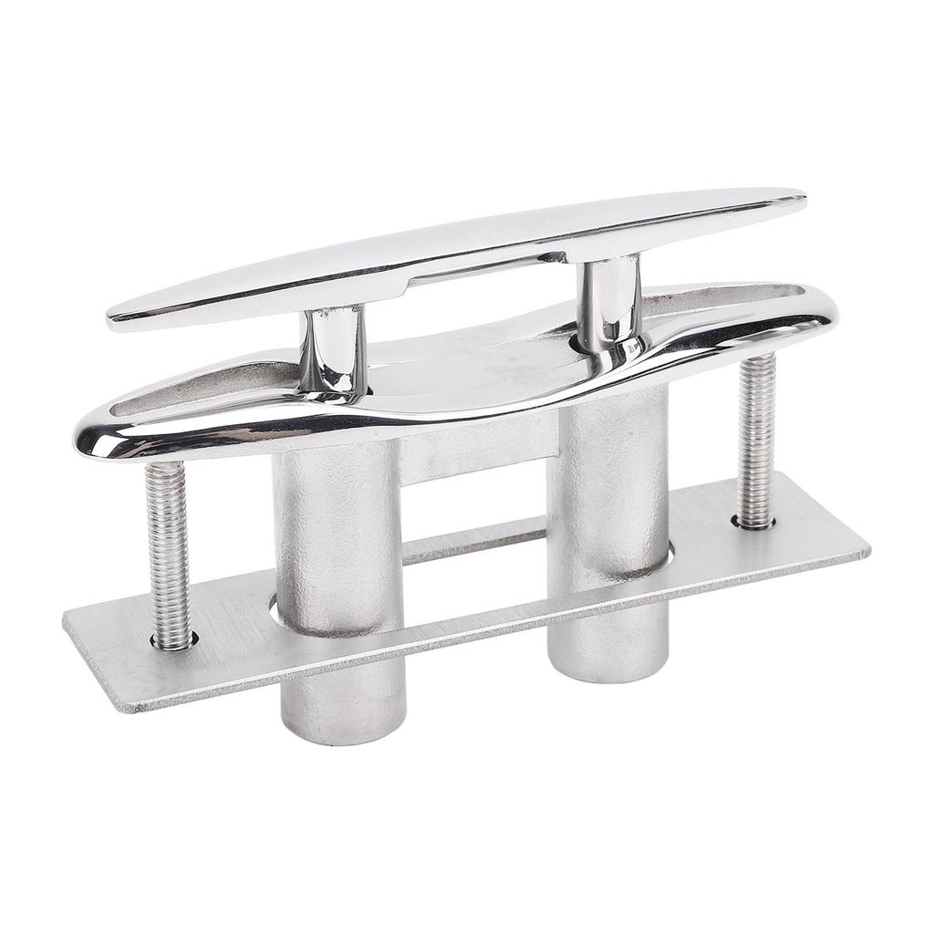 5in Boat Cleat 316 Stainless Steel Pull Up Deck Cleat Retractable Heavy Duty Flush Mount Dock Cleats with Backing Plate