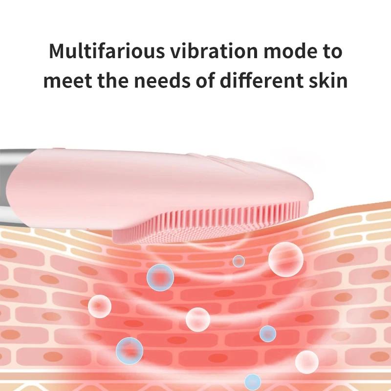 Электрическая щетка для очищения лица Силиконовая звуковая щетка для лица Глубокое очищение пор Массаж кожи Интеллектуальное устройство для очищения