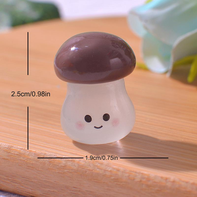 1Pc Luminous Vegetables Ornament Cartoon Pumpkin Mushroom Broccoli Tomato Doll Micro Landscape Dollhouse Miniature Toy