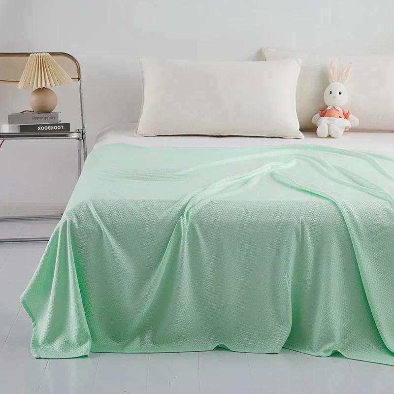 100% Bamboo Fiber Summer Blanket Pure Natural Plant Cooling Quilt Thin Air Condition Comforter Diamond Grid Lightweight Duvet