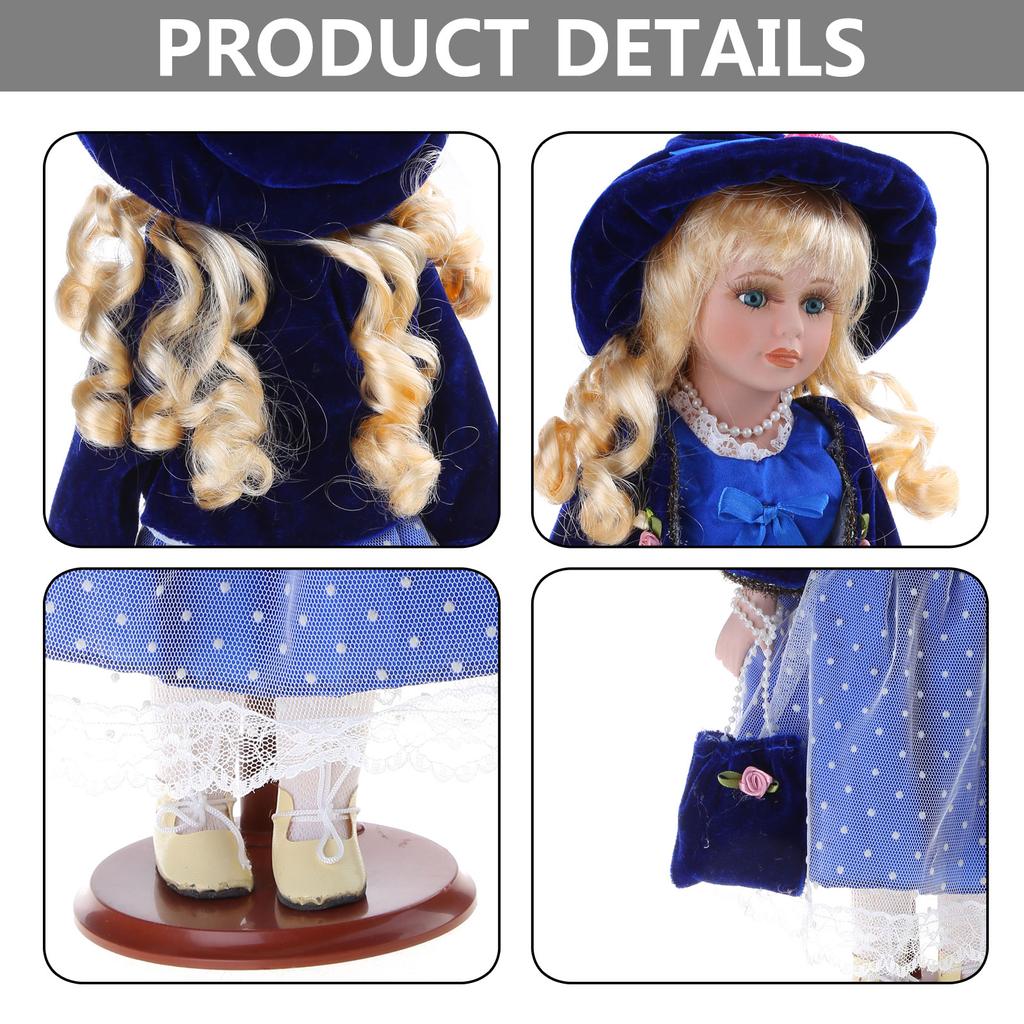 Элегантная викторианская фарфоровая кукла в американском сельском платье, домашняя выставочная кукла, центральное украшение, 40 см, кукла реборн