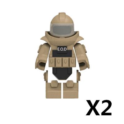 Военные Строительные Блоки Фигурки Защитный Костюм Сапера Спецназ EOD Детектор Мин Комбинация Кирпичей Игрушка Дети J019