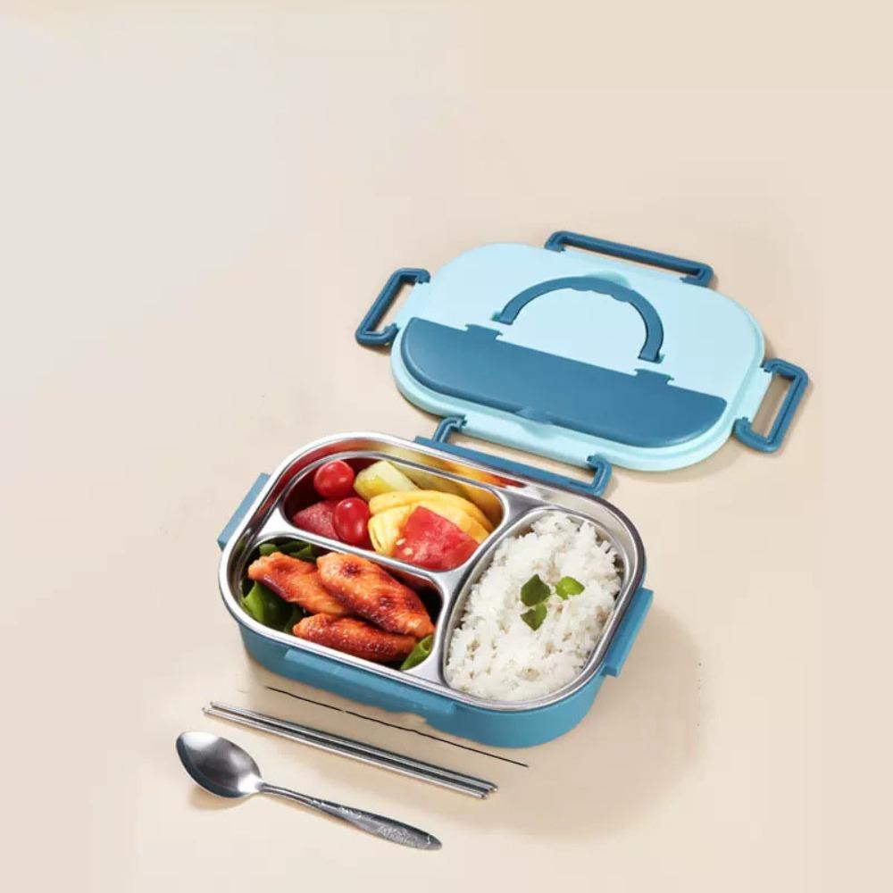 Insulated 4 Compartment Lunch Box Sealed Divided Food Storage Container  Student