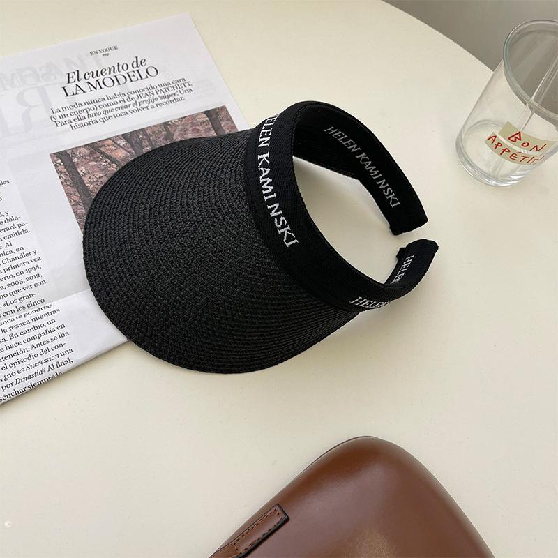 Новая пустая шляпа-козырек для женской защиты от солнца на море, защита от солнца и УФ-излучения, соломенная шляпа от солнца для лета, закрывающая лицо