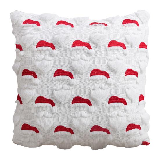 Christmas Pillowcase Festive Decorative Pillow Cover with Christmas Tree Bells Santa Claus Pattern Holiday Home Decor