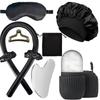 3/4/5/9 шт. Шелковый набор для сна Маска для глаз Сатиновый чепчик Подушка из пены с эффектом памяти Гуаша Ледяной ролик Массажер для лица Женские Подарочные Стильные Аксессуары