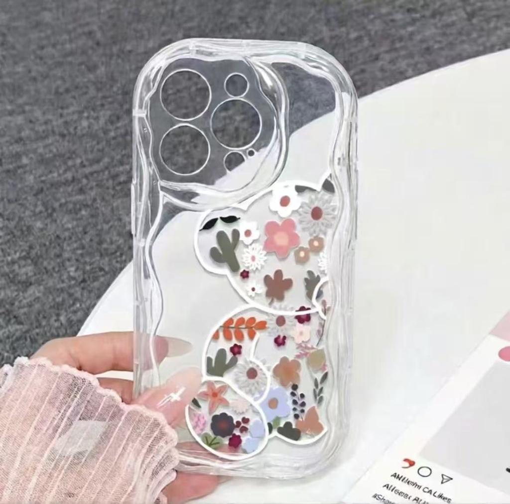 Цветочный мишка милый для чехла мобильного телефона iphone17pro 11 Apple 15/14 браслет 13promax новый 12